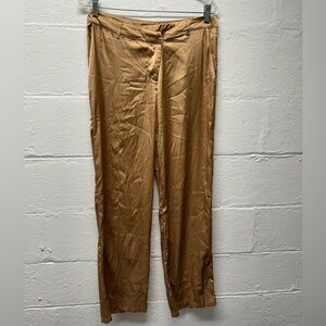 Princess Polly Gold Satin Flowy Pants